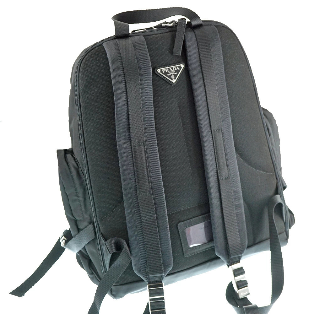 PRADA Backpack Rucksack Daypack Black Pocono Multiple Storage Sporty Bag - Picture 3 of 11